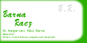 barna racz business card